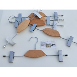 Вішалка-прищіпка хромована з декором 35 см.(натуральне дерево)